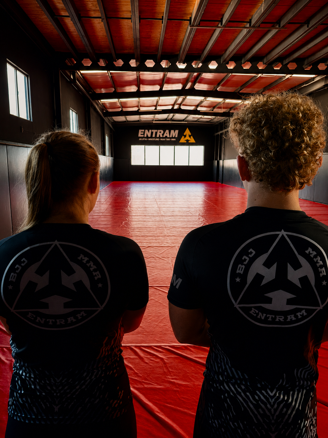 Inside Entram Gym in Tijuana, looking out across the training mat